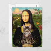 CAT (Tabby) - Mona Lisa Postkarte (Vorne/Hinten)