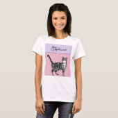 Cat Tabby Pastel Cats Girls Rose Pink Pets T-Shirt (Vorne ganz)