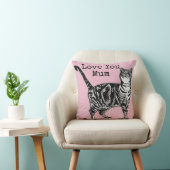 Cat Tabby Pastel Cats Rose Pink Love Mum Mother Kissen (Stuhl )