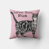 Cat Tabby Pastel Cats Rose Pink Love Mum Mother Kissen (Rückseite)