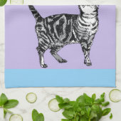 Cat Tabby Pastel Cats Womens Light Blue Purple Geschirrtuch (Gefaltet)