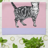 Cat Tabby Pastel Cats Womens Light Pink Purple Geschirrtuch (Gefaltet)