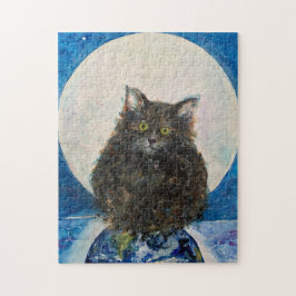 Cat Tabby Tiger Kitten Maureen Girard Moon Puzzle