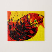 CAT TABBY WATERCOLOR JIGSAW Puzzle (Horizontal)