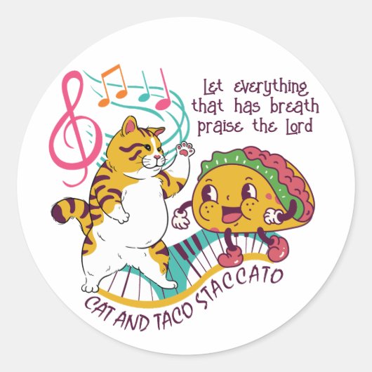 CAT TACO STACCATO CHRISTLICH RUNDER AUFKLEBER (Vorderseite)