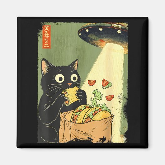 Cat Tacos Japanese UFO Anime Trendy Magnet (Vorne)