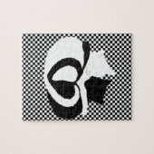 CAT tails - love black white Puzzle (Horizontal)