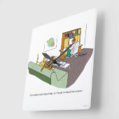 Cat Talk Quadratische Wanduhr (Winkel)