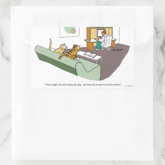 Cat Talk Rechteckiger Aufkleber (Tasche)