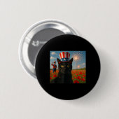 Cat Talking a Selfie Feuerwerk 4. Juli Patrioti Button (Vorne & Hinten)