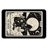 Cat Tarot Card The Moon Graphic Magnet (Horizontal)