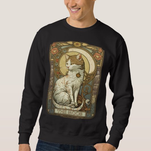Cat Tarot Card The Moon Tarot Card Nouveau Sweatshirt (Vorderseite)