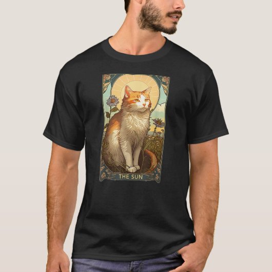 Cat Tarot Card, The Sun Tarot Card, Art Nouveau T-Shirt (Vorderseite)