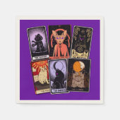 Cat Tarot Cards - Halloween Kaiserin. Hermit, Narr Serviette (Vorderseite)
