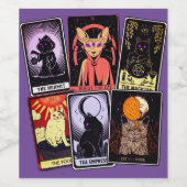 Cat Tarot Cards - Halloween Kaiserin. Hermit, Narr Weinetikett (Einzelnes Label)