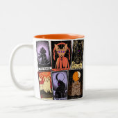 Cat Tarot Cards - Halloween Kaiserin. Hermit, Narr Zweifarbige Tasse (Links)