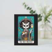 Cat-Tarot der Hohepriestess Postkarte (Stehend Vorderseite)