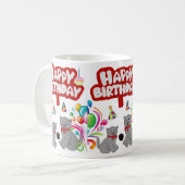 Cat Tasse Happy Birthday Tasse (Vorderseite Links)