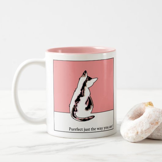 Cat Tasse_Pink Zweifarbige Tasse (Mit Donut)