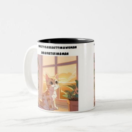 Cat-Tasse Zweifarbige Tasse (Vorderseite Links)