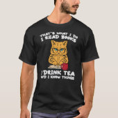 Cat Tea Funny Read Reading Book Librarian Men Wome T-Shirt (Vorderseite)