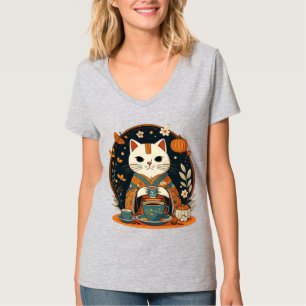 Cat Tea Time Japanisch T-Shirt