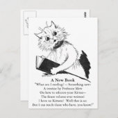 Cat Teacher mit Lehrbuch Postkarte (Vorne/Hinten)