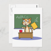 Cat Teacher Postkarte (Vorne/Hinten)