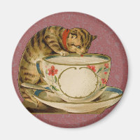 Cat Teacup Niedlich Vintag Viktorianisch