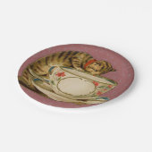 Cat Teacup Niedlich Vintag Viktorianisch Pappteller (Schrägansicht)