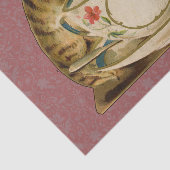 Cat Teacup Niedlich Vintag Viktorianisch Seidenpapier (Ausschnitt)