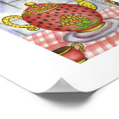 Cat Teapot Art Print Poster (Ecke)