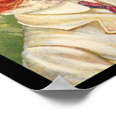 Cat Tennis Player Vintage Kunst Poster (Ecke)