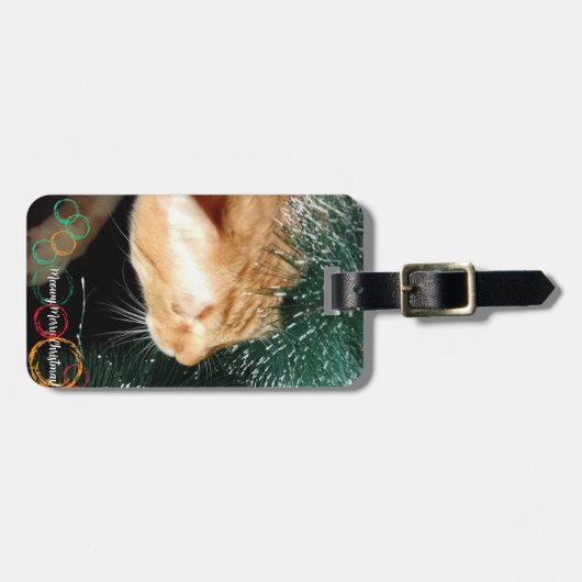 Cat Text Foto , Anpassen, Weihnachten, Gepäckanhänger (Vorderseite horizontal)