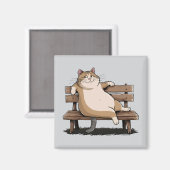 Cat the Bench Sitter Magnet (Vorderseite/Rückseite)