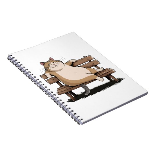 Cat the Bench Sitter Notizblock (Rechte Seite)