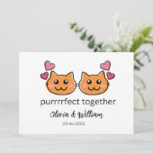 Cat Theme Funny Verlobung Glückwunschs Karte Vogel (Stehend Vorderseite)