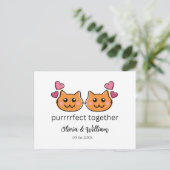 Cat Theme Funny Verlobung Glückwunschs Karte Vogel (Stehend Vorderseite)