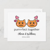 Cat Theme Funny Verlobung Glückwunschs Karte Vogel (Vorne/Hinten)