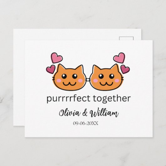 Cat Theme Funny Verlobung Glückwunschs Karte Vogel (Vorne/Hinten)