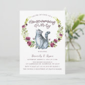 Cat Theme für die Hauswärmung Purr-ty-Party Einladung (Stehend Vorderseite)