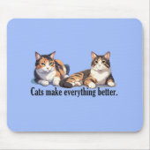 Cat Theme Mousepad mit ansprechender Farbe (Vorne)