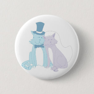 Cat Theme Wedding Button