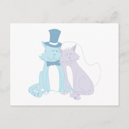 Cat Theme Wedding Postkarte (Vorderseite)