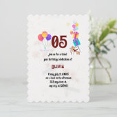 Cat Themed Birthday Party Einladung (Stehend Vorderseite)