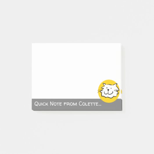 Cat Themed Design mit Cartoon Cat Face Post-it Klebezettel (Vorderseite)