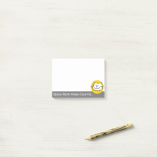 Cat Themed Design mit Cartoon Cat Face Post-it Klebezettel (Auf Schreibtisch)