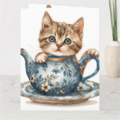 Cat-Themed Grußkarte Karte (Rückseite)