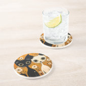 Cat-Themed Sandstone Untersetzer (Seite)