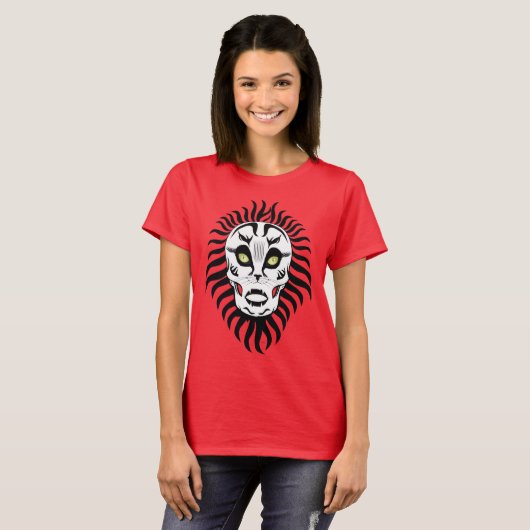 Cat Themed Skull Design Tshirt (Vorne ganz)
